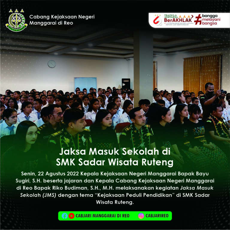 Jaksa Masuk Sekolah di SMK Sadar Wisata Ruteng