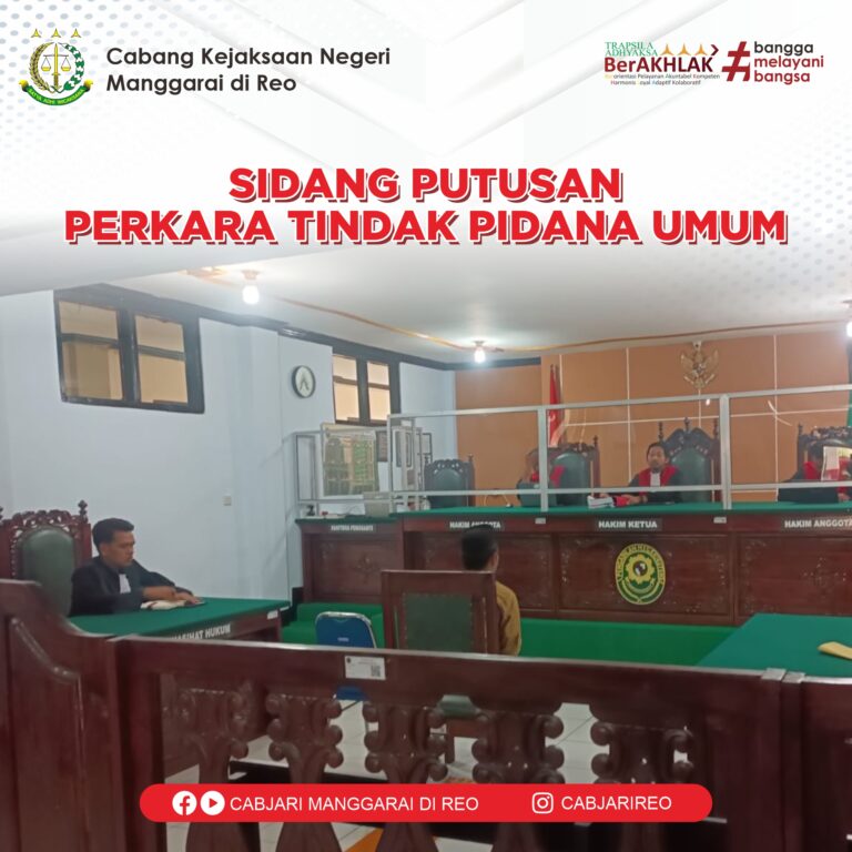 Sidang Putusan Perkara Tindak Pidana Umum